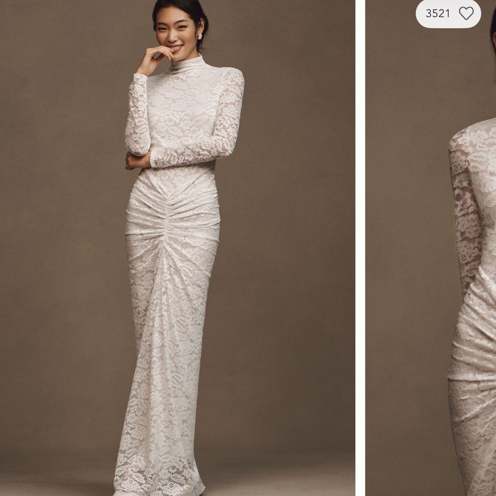 Anthropologie Ronny Kobo Scorpio Ruched Lace Maxi